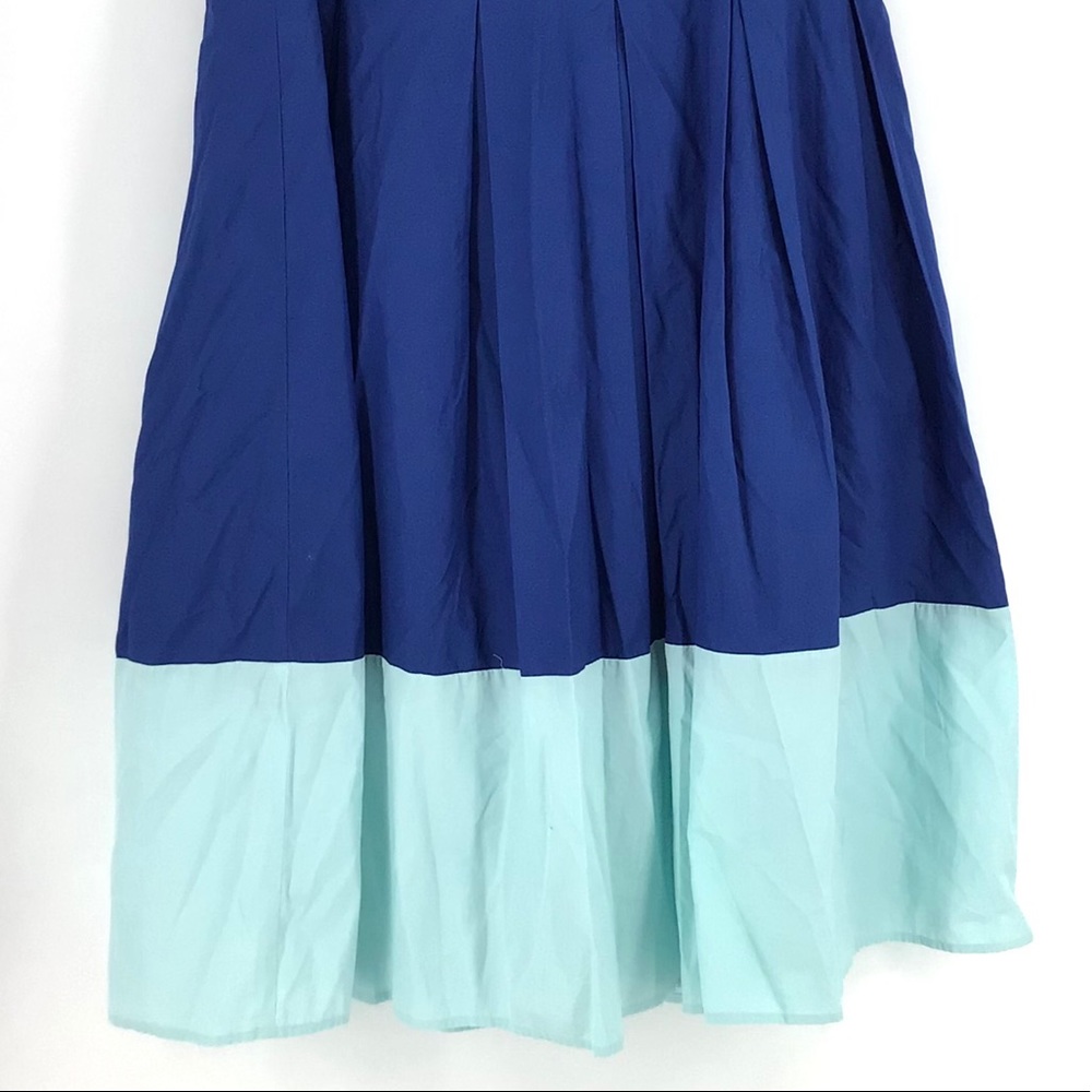Boden Blue Colorblock Beatrice Flare Midi Skirt - Picture 3 of 6